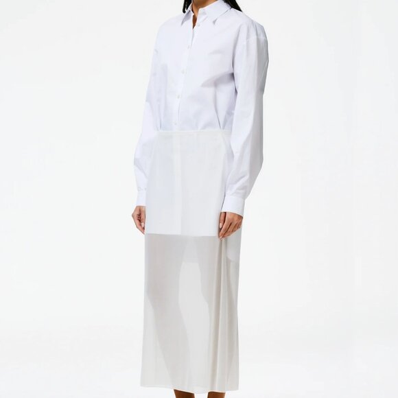 Tibi Eco Poplin Twisted Sleeve White Shirt Dress XS - Picture 13 of 13